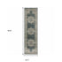 8' Blue And Beige Oriental Runner Rug